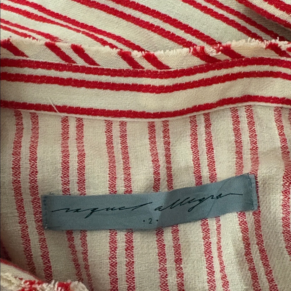 Raquel Allegra Red and Cream Duster Dress Size 2 - Picture 12 of 15